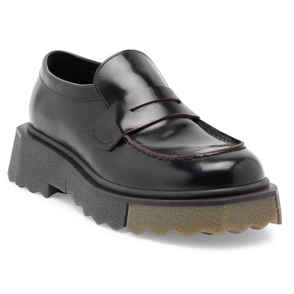 OffWhite Shoes New Offwhite Leather Sponge Lug Platform Loafers